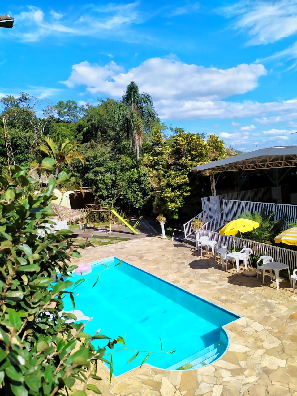 Vista aérea da piscina